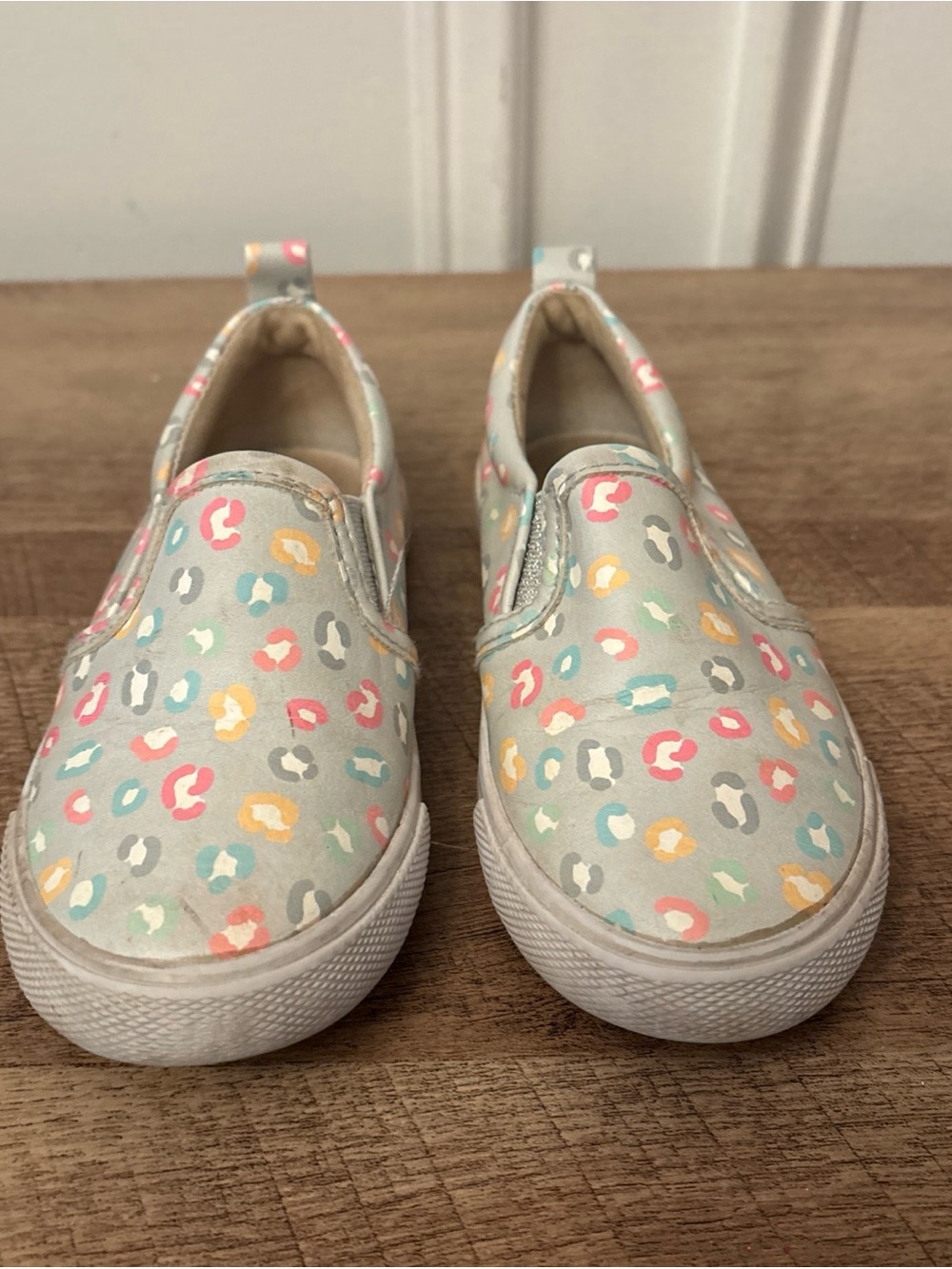 Cat & Jack Toddler Girls' Alexus Leopard Print Slip-On Sneakers - Grey 10